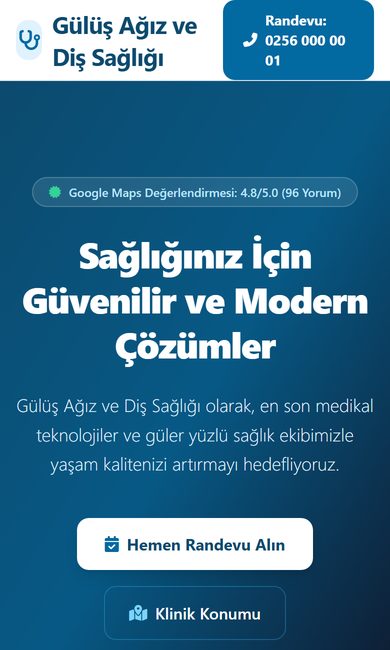 Gülüş Ağız ve Diş Sağlığı örnek sitesi